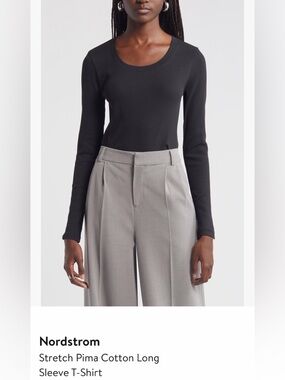 Nordstrom Black Long Sleeve T-Shirt